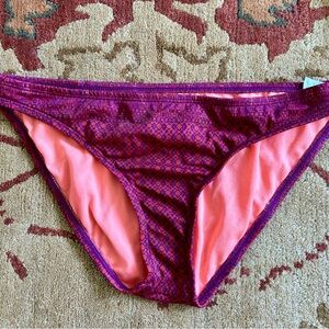 Athleta Pink and Purple magenta ikat pattern Bikini Bottom XS